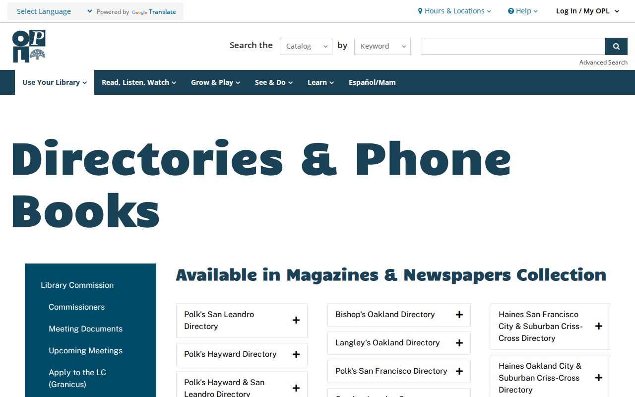 Hayward city directory Oakland Public Library holdings