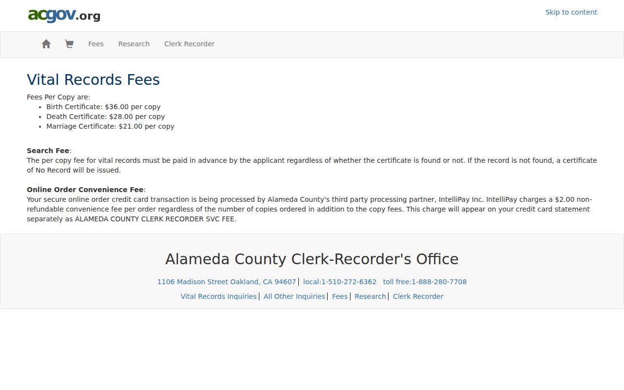 Hayward previous residents Alameda vital records ordering