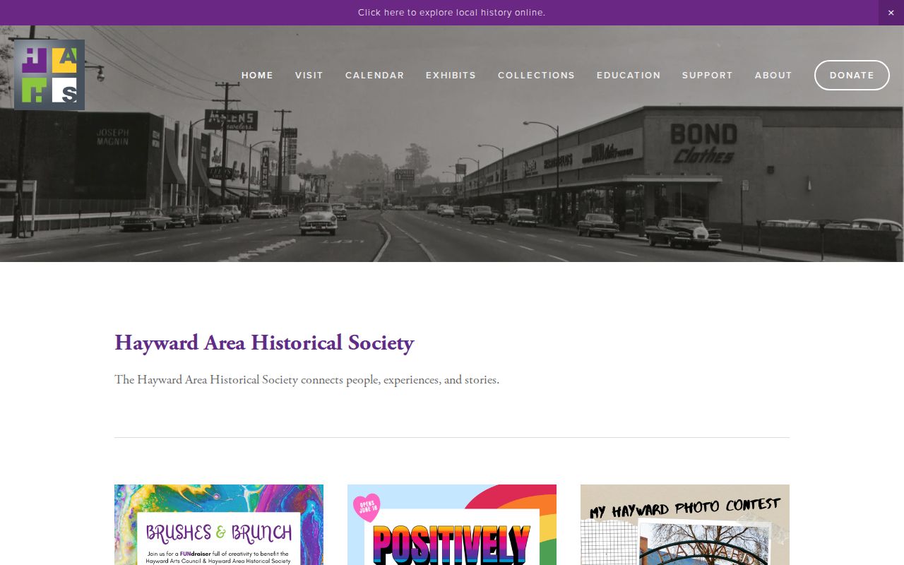 Hayward previous residents historical society collections