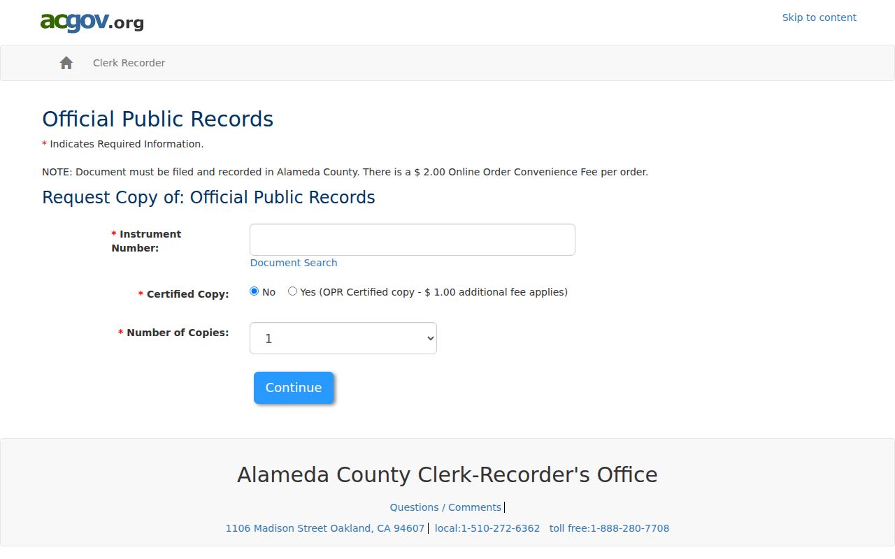 Hayward previous residents recorded document order