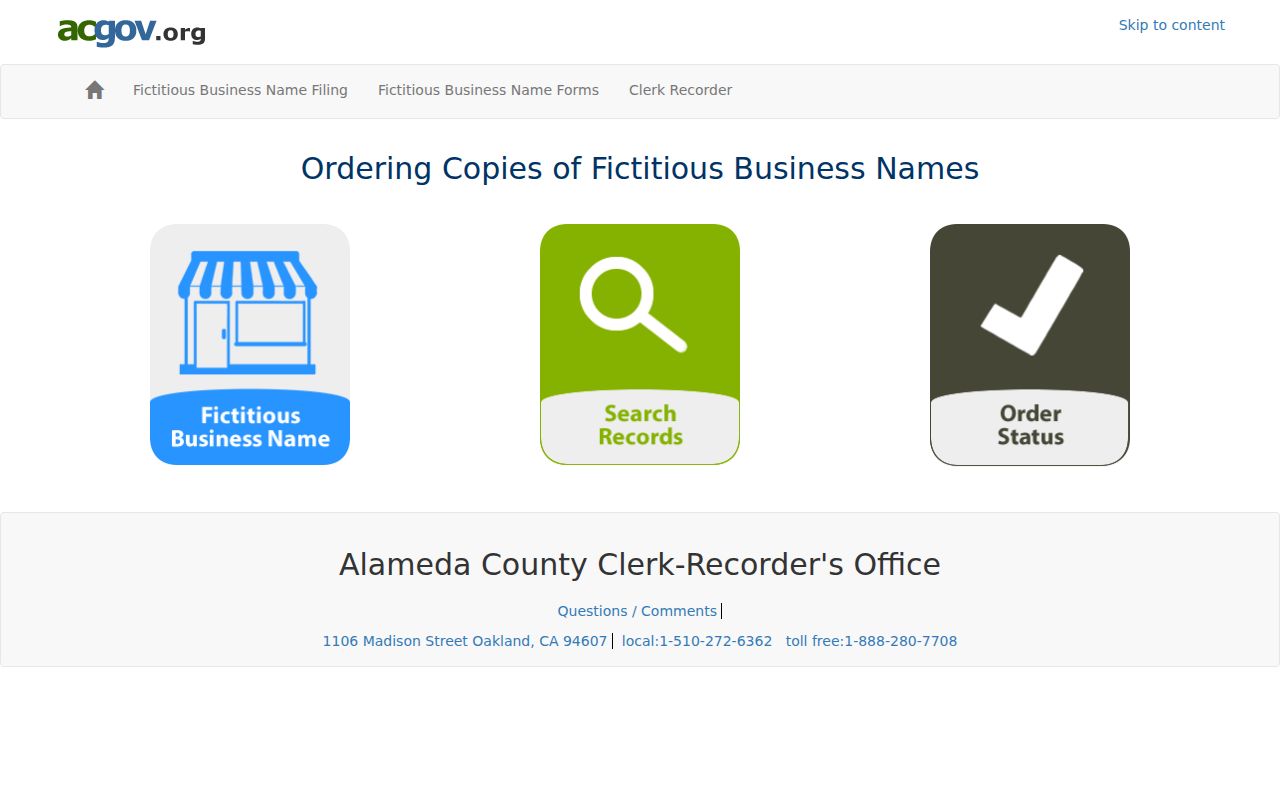 Hayward resident lookup Alameda fictitious business name search